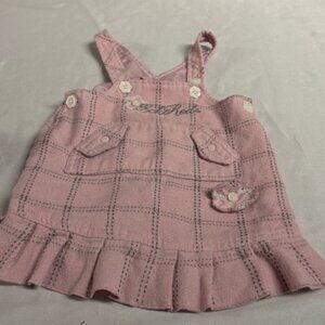 Ecko Red - Pink Plaid Baby Dress with Ruffle Hem